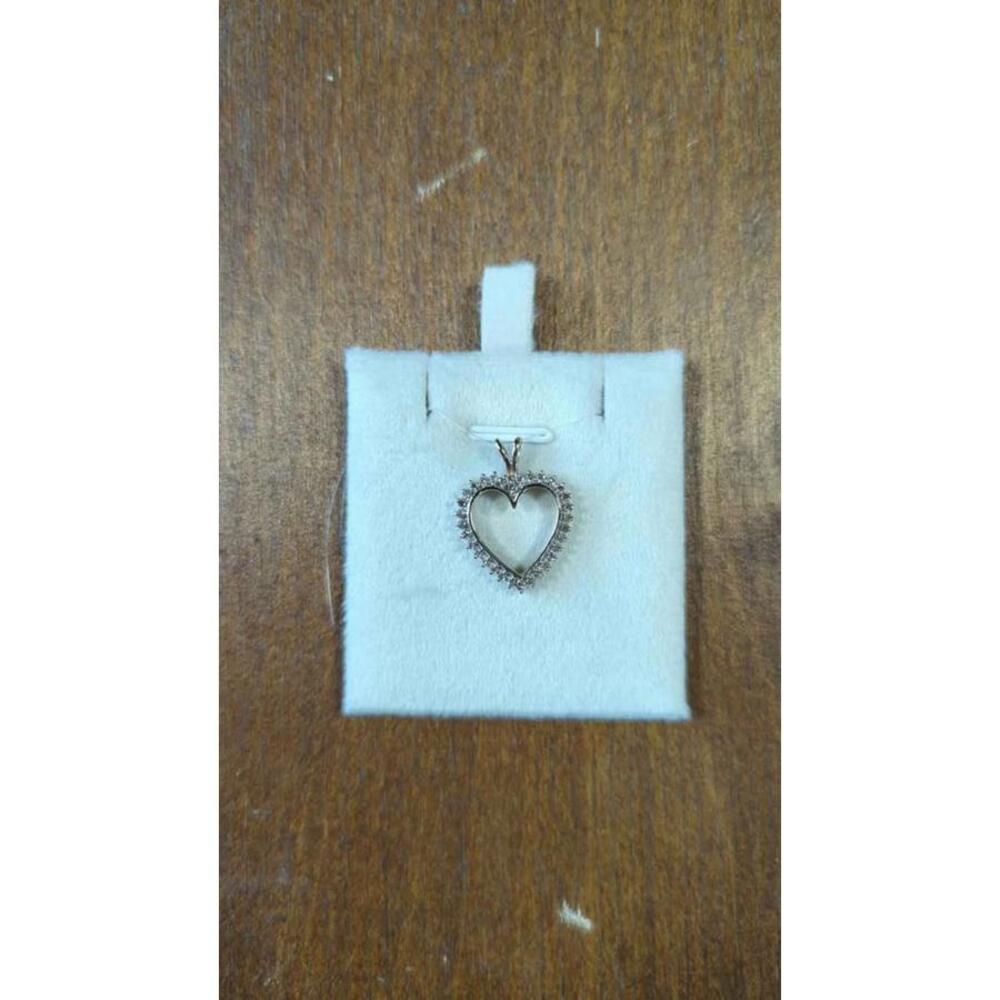 14K Yellow Gold Sparkly Heart Pendant